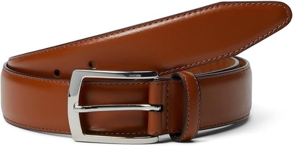 Johnston & Murphy Men's 36 Tan Cognac Leather Feather Edge Belt Old Money A19-5